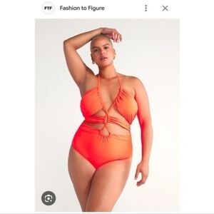 NWT FTF NEON ORANGE SWIMSUIT 3X
